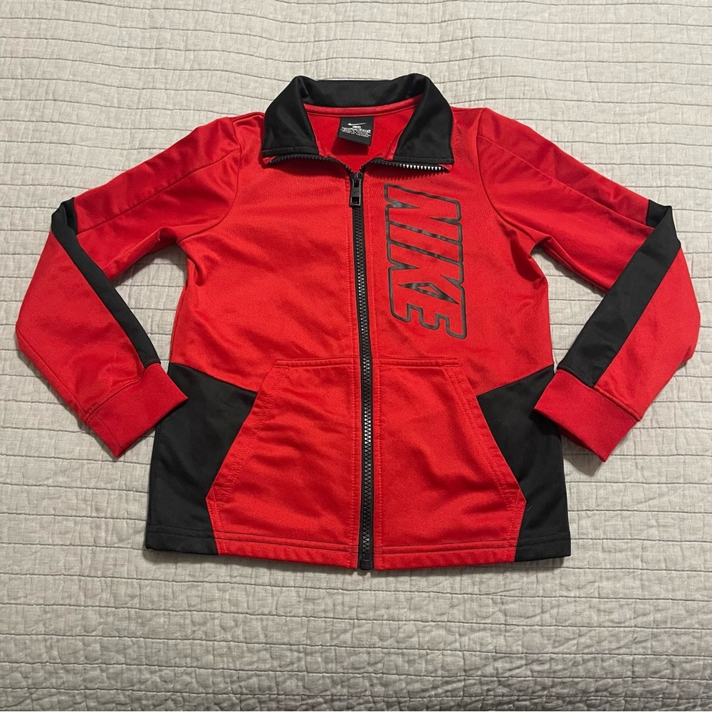 Nike Boy's Red & Black Tracksuit Jacket Size 6 - Picture 1 of 6